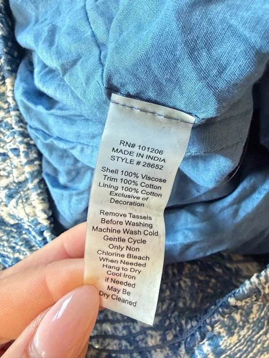 Soft Surroundings Rhoda Blue Printed Maxi Skirt - Medium - Picture 8 of 8